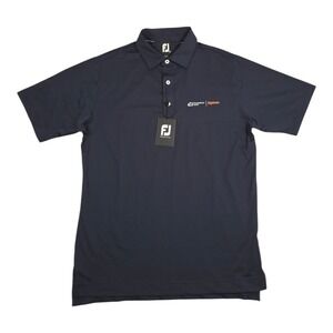 New Footjoy Lisle Polo Shirt‎ Navy Blue Short Sleeve Mens Medium